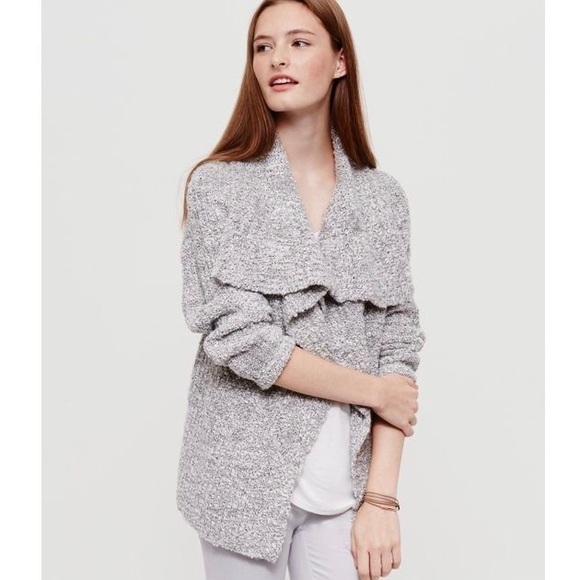 Lou & Grey Sweaters - Lou & Grey Sweater Foldover Open Cardigan  Gray XL